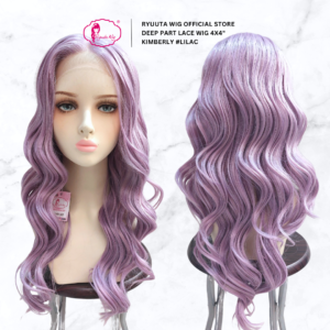 Long Wave Curl Deep Part Synthetic Wig Kimberly Lilac Purple - Image 2