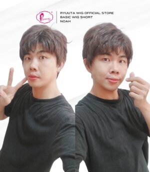 Short Man Woman Basic Cap Synthetic Wig Noah