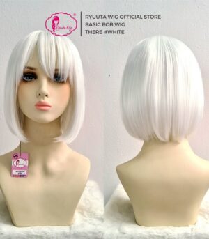 Short Bob Basic Cap Synthetic Wig White