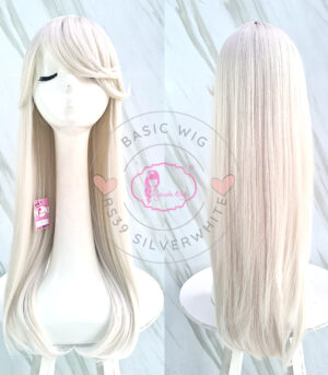 Basic Cap Long Straight Silver White Wig Cosplay 70cm