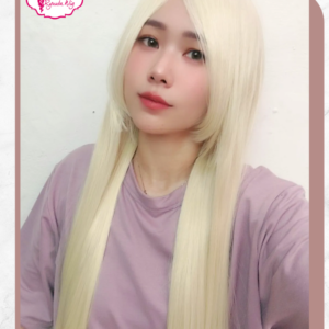 Basic Cap Long Straight Wig Blonde Cosplay