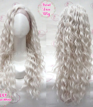Lace Front Wig Long Curly Lily Silver White