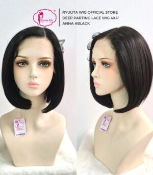 Short Bob Deep Part Synthetic Wig Anna