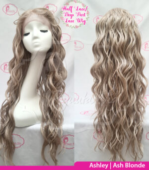Long Mermaid Wave Deep Part Synthetic Wig Ashley Ash Blonde