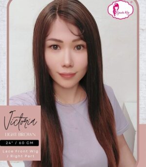 Long Straight Lace Front Synthetic Wig Victoria Black Brown Violet Silver Blonde