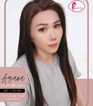 Hand-tied Full Lace Wig Ariana Black Brown