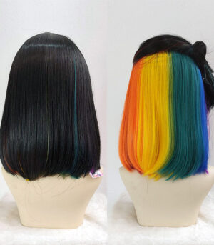 Lace Front Wig Peek-a-boo Two-toned Scarlet Pride Rainbow