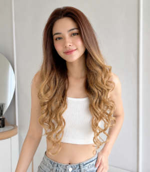 Long Straight Wave Lace Front Synthetic Wig Strawberry Blonde