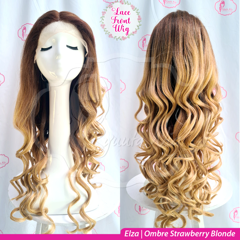 Long Straight Wave Lace Front Synthetic Wig Strawberry Blonde