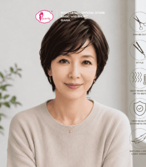Giana | Synthetic Fiber Basic Cap Wig Short Black Brown