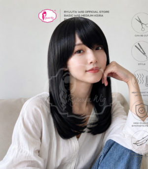 Keira | Synthetic Fiber Basic Cap Wig 16 inch / 40 cm Black Brown