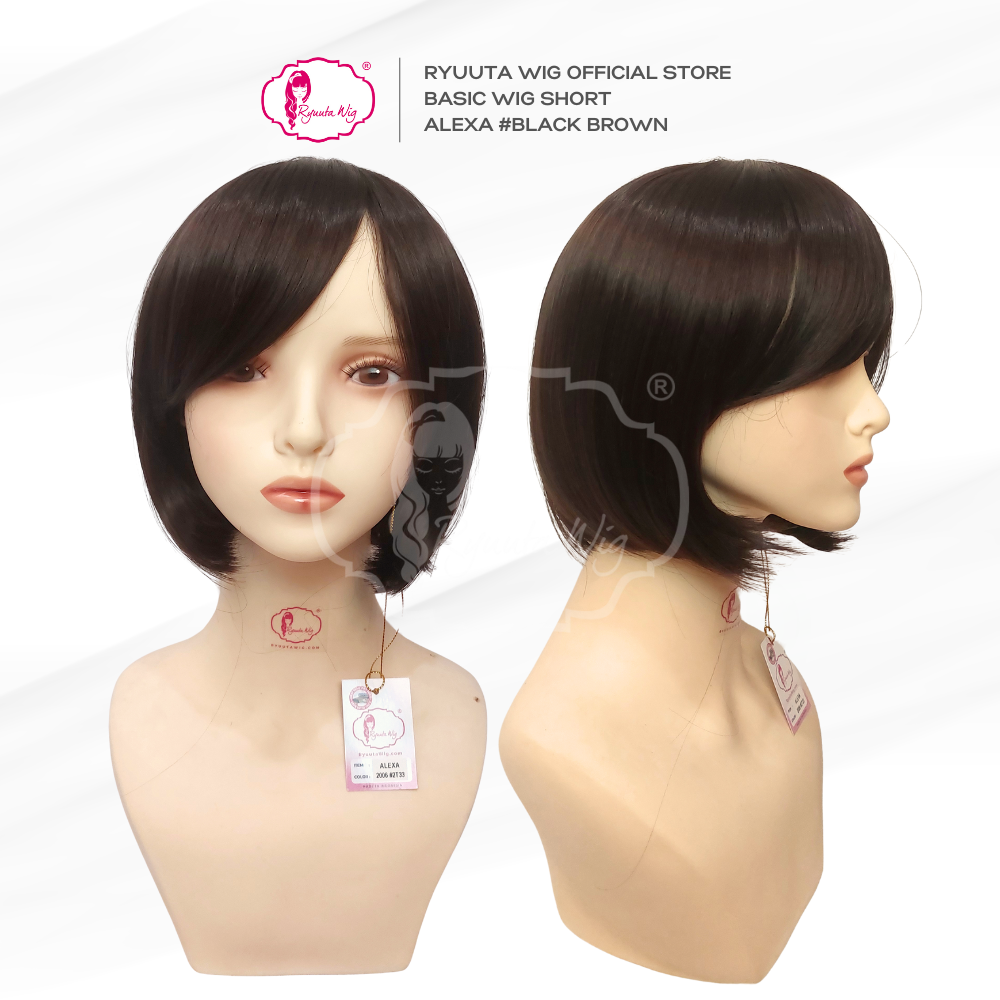 Alexa | Synthetic Fiber Basic Cap Wig 12 inch / 30 cm Black Brown - Image 4