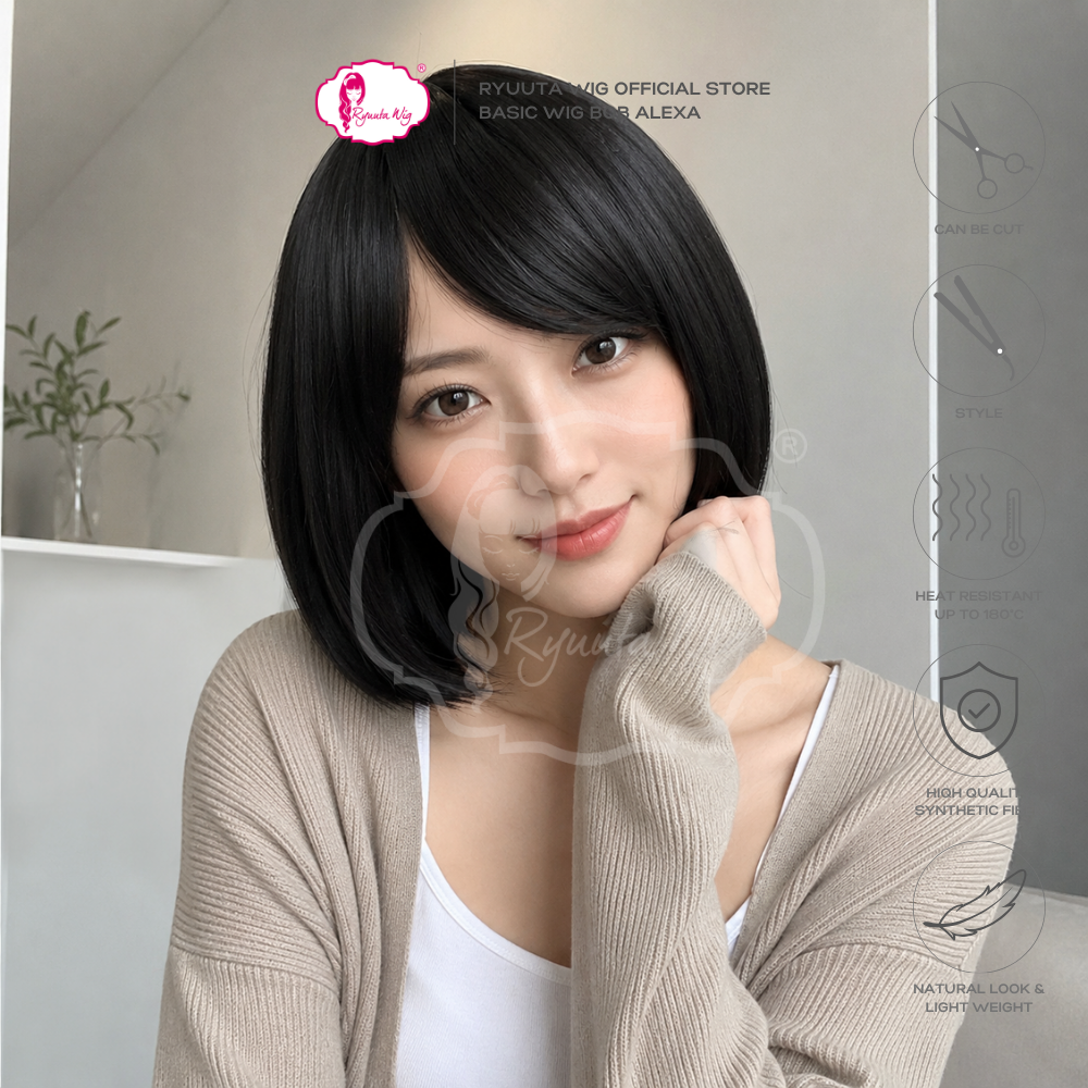 Alexa | Synthetic Fiber Basic Cap Wig 12 inch / 30 cm Black Brown