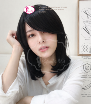 Mavis | Synthetic Fiber Basic Cap Wig 14 inch / 35 cm Black Brown