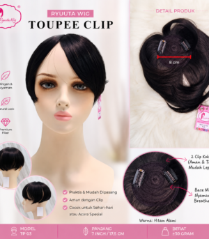 Toupee Hair Topper Clip Synthetic Fiber 7 inch / 17,5 cm TP03