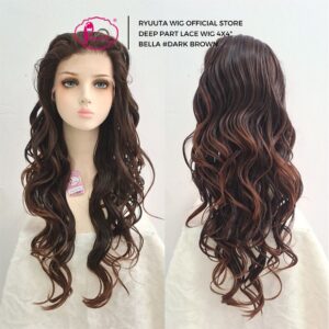 Deep Part Half Lace Wig Gelombang Panjang Bella 28 inch 70 cm - Image 3