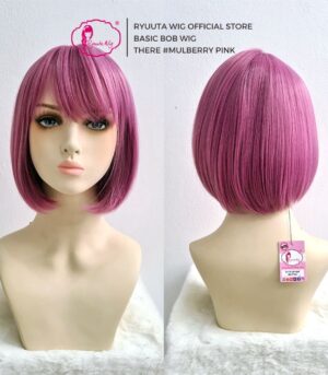 Basic Cap Wig Short Bob There Mulberry Pink 12 inch 30 cm