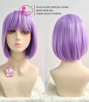 Basic Cap Wig Short Bob There Purple Ungu 12 inch 30 cm