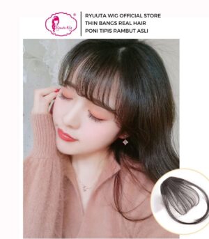 Thin Bangs With Sideburns Extension Clip Real Hair Black Brown