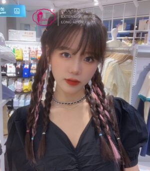 Extension Braids Long Highlight Pink Purple Blue Gray