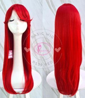 Basic Cap Long Straight Wig Red Cosplay