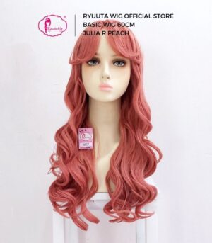 Basic Cap Long Wave Julia R Peach Pink 24 inch 60 cm Cosplay