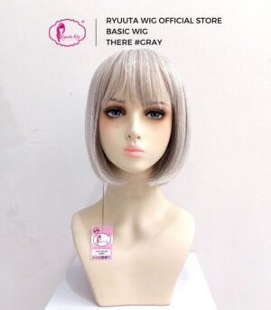 Basic Cap Short Bob Grey Blonde There 12 inch 30 cm