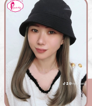 Bucket Hat Wig Medium Straight 14 inch 35 cm