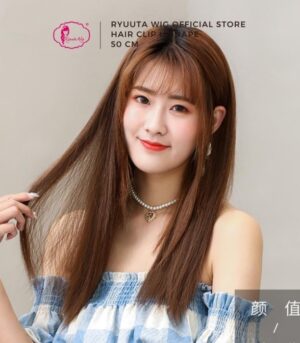 U Shape Hair Extension Clip Long Straight Black Brown 50 cm