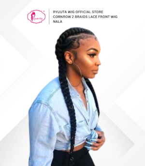 Lace Front Wig Cornrow 2 Braids Long Nala Braids 9 inch 70 cm