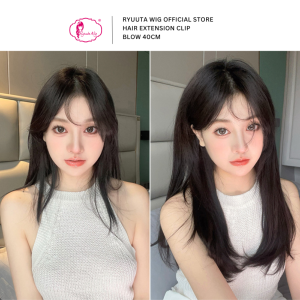 Medium Blow Straight Hair Extension Clip in 40 cm 50 cm