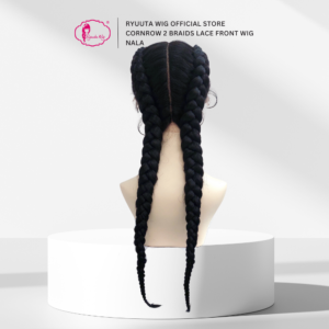 Lace Front Wig Cornrow 2 Braids Long Nala Braids 9 inch 70 cm - Image 3