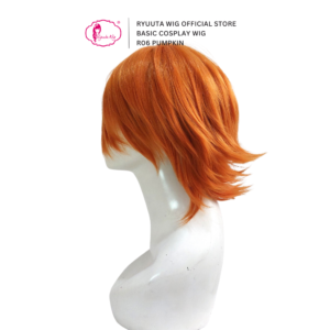 Short Basic Wig Man Woman Synthetic Cosplay Pumpkin Orange - Image 2
