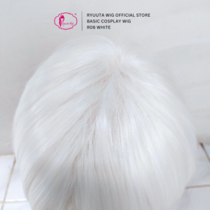 Short Basic Wig Man Woman Synthetic Cosplay White - Image 3