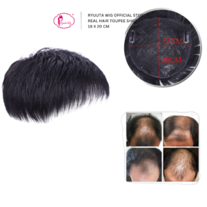Toupee Topper Clip Man Short Human Hair 18 x 20 cm - Image 4