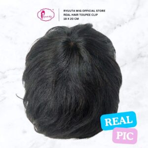 Toupee Topper Clip Man Short Human Hair 18 x 20 cm - Image 3
