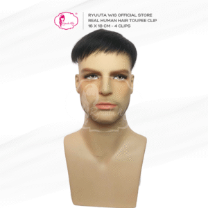 Toupee Topper Clip Man Short Human Hair 16 x 18 cm