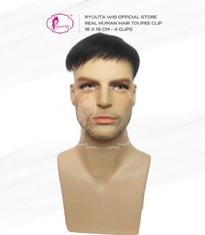 Toupee Topper Clip Man Short Real Human Hair 16 x 18 cm