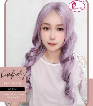 Long Wave Curl Deep Part Synthetic Wig Kimberly Lilac Purple