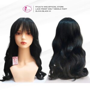 Lace Front Wig Medium Wave Curtain Bangs Olivia 50 cm - Image 2
