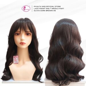 Lace Front Wig Medium Wave Curtain Bangs Olivia 50 cm - Image 3