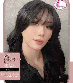 Lace Front Wig Medium Wave Curtain Bangs Olivia 50 cm