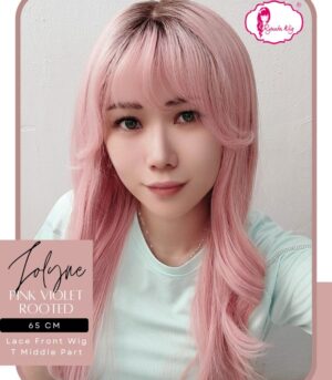 Lace Front Wig Long Straight Blow Curtain Bangs Jolyne 65cm