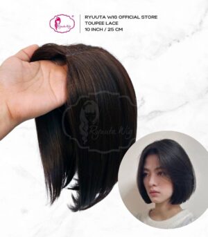 Toupee Clip Lace Penutup Botak Pria Wanita 10 inch 25 cm