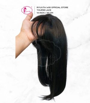 Toupee Clip Lace Penutup Botak Pria Wanita 14 inch 35 cm