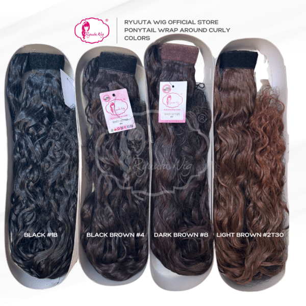 Long Straight Kinky Wave Wrap Around Ponytail Hair Extension 65cm - Image 9