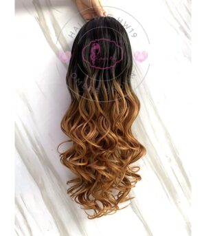 Half Wig Ombre Gradient Two Tone Long Straight Wave