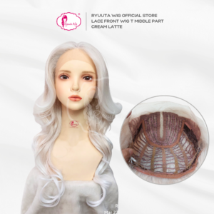 Lace Front Wig Long Wave Cream Latte White