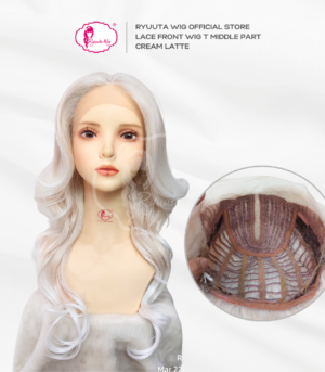 Lace Front Wig Long Wave Cream Latte White