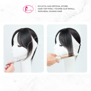 Top Piece Toupee Curtain Bangs Clip Real Human Hair - Image 3